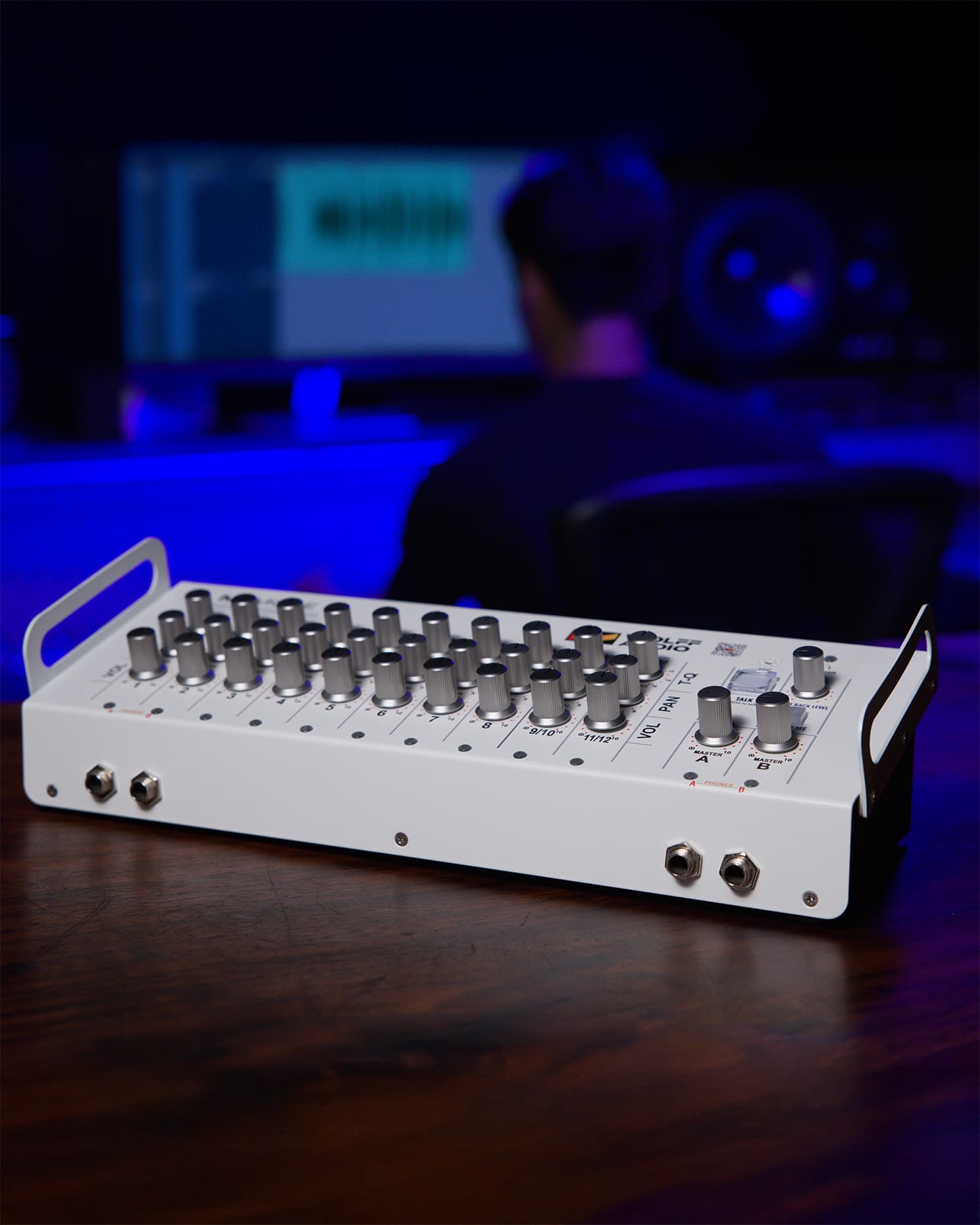 Personal Monitor Mixer for pro (and home) studios. Fully analog, plenty of channels and loud headphone amps. Ergonomic, fully expandable and built to last.